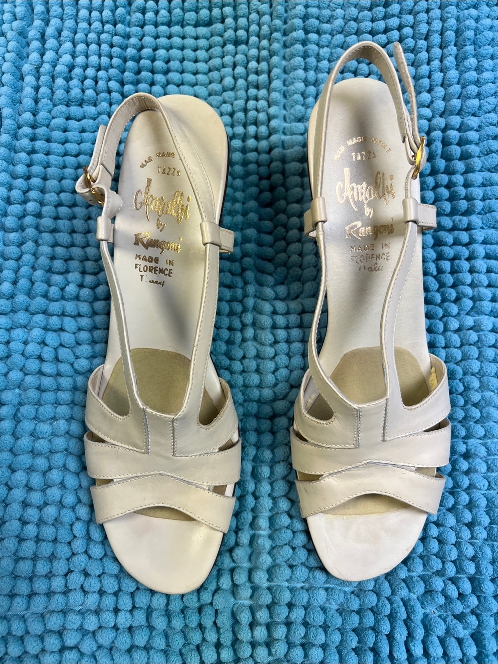 Amalfi Cream Leather Slingback Sandals